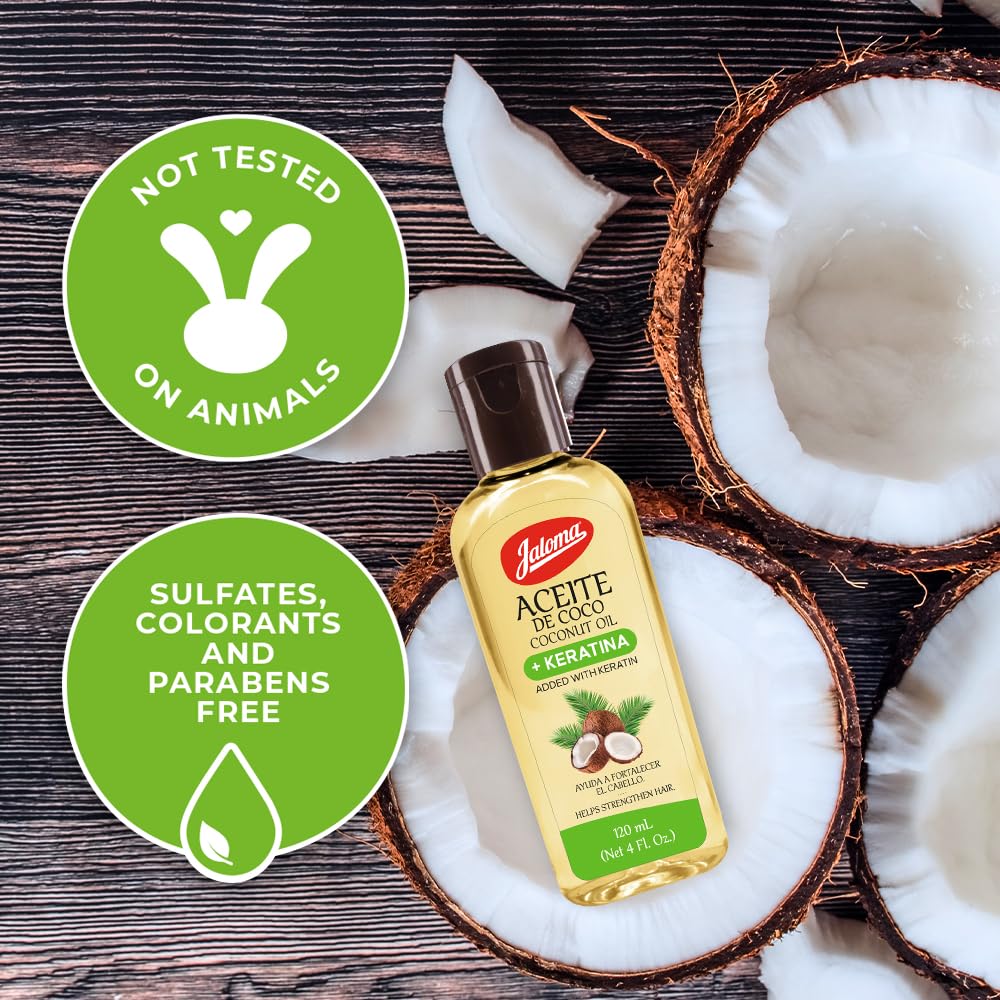 JALOMA Coconut Oil with Keratin to Help Strengthen Hair, 4 Oz Bottle Beauty & Personal Care Jaloma