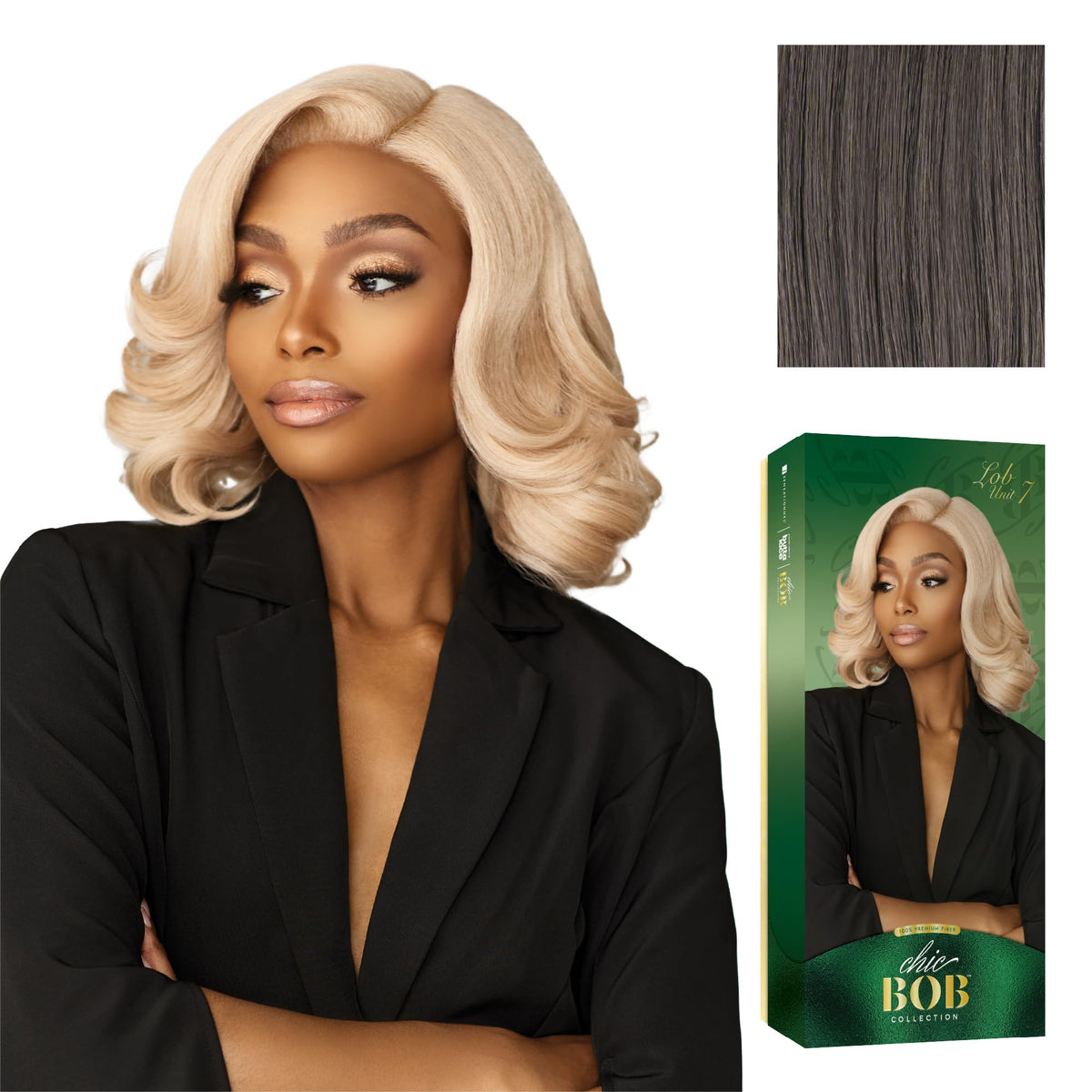 Sensationnel Chicbob Lace Frontwig-Lob Unit 7, SMOKYRICHBROWN