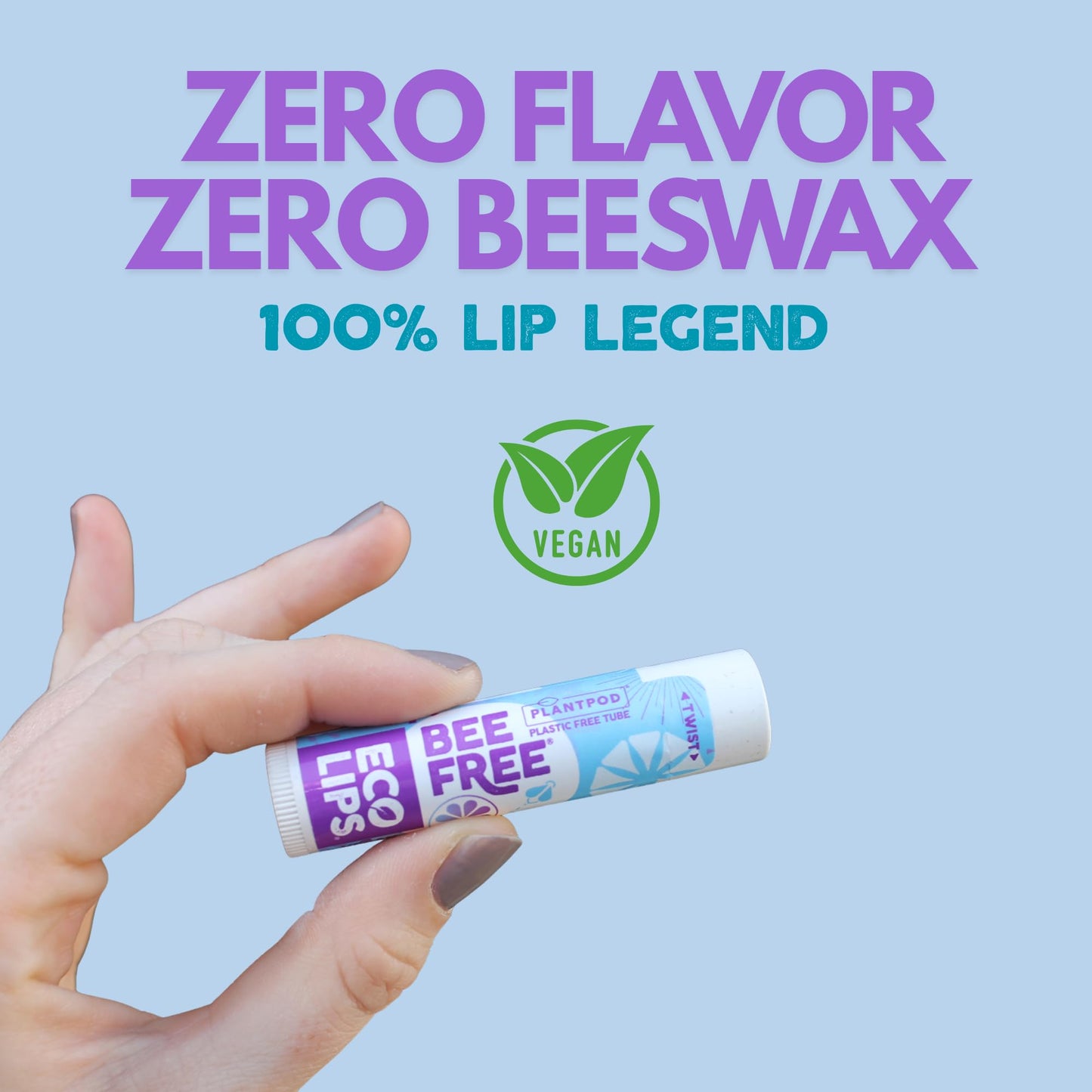 Eco Lips Bee Free Vegan Unscented 100% Natural Lip Balm - Soothe and Moisturize Dry, Cracked and Chapped Lips - 100% Plastic-Free Plant Pod Packaging Beauty & Personal Care Eco Lips