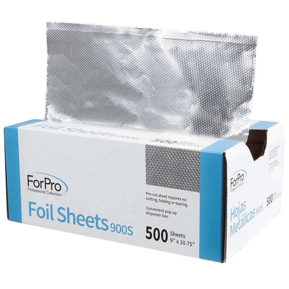 ForPro Professional Collection Embossed Foil Sheets 900S, Aluminum Foil, PopUp Dispenser for Hair Color Application and Highlighting, Food Safe, 9” W Beauty & Personal Care ForPro Professional Collection
