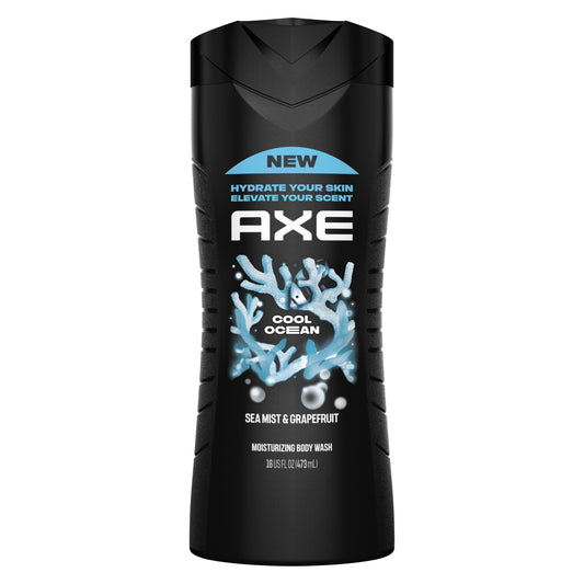 AXE Cool Ocean Men's Body Wash With Essential Oils 12H Refreshing Scent Body Wash For Men, Clean and Fresh Scent 16 oz Beauty & Personal Care AXE