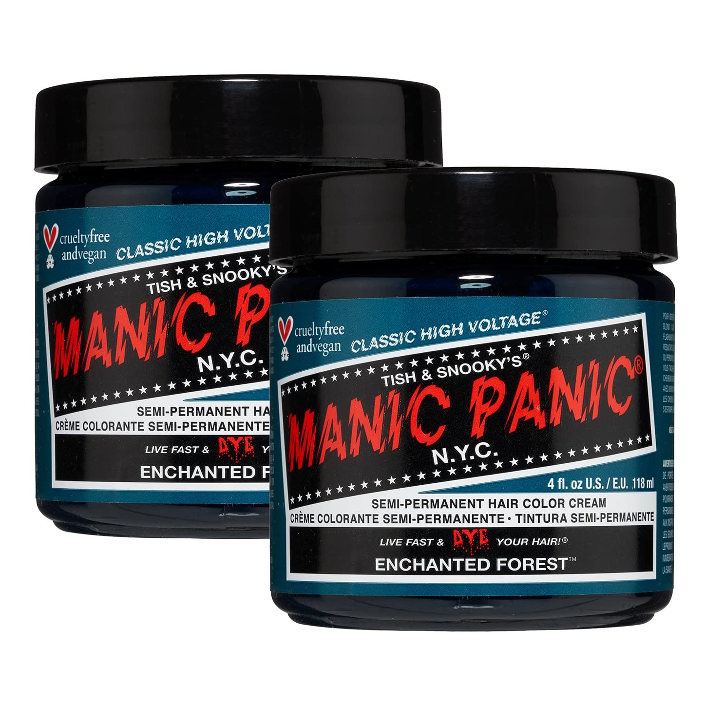 MANIC PANIC Classic Enchanted Forest Semi Permanent Hair Color - Deep Teal Green Hair Dye for Women & Men That Lasts 4-6 Weeks - Vegan, Ammonia Beauty & Personal Care MANIC PANIC