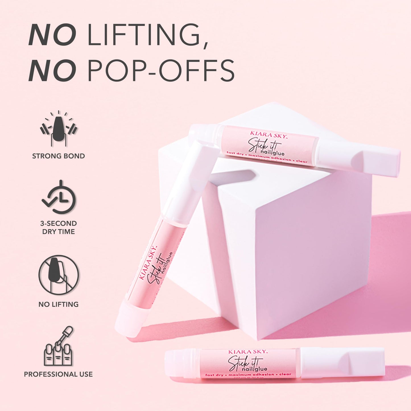 Kiara Sky Stick It Super Strong Fast Drying Nail Glue for Acrylic Nails, Tips & Press On - 0.07 Fl Oz, 10 Full Size Tubes Beauty & Personal Care KIARA SKY