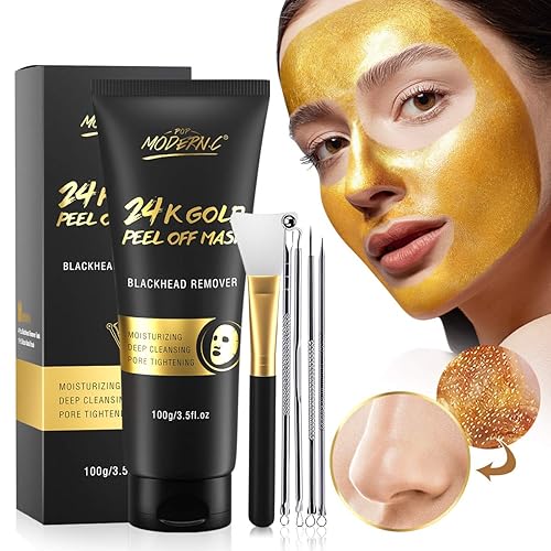 Blackhead Remover Mask, 24K Gold Peel Off Mask, Gold Facial Mask Anti-Aging, Deep Cleansing, Reduces Fine Lines? Wrinkles Great for All Skin, Beauty & Personal Care POP MODERN.C