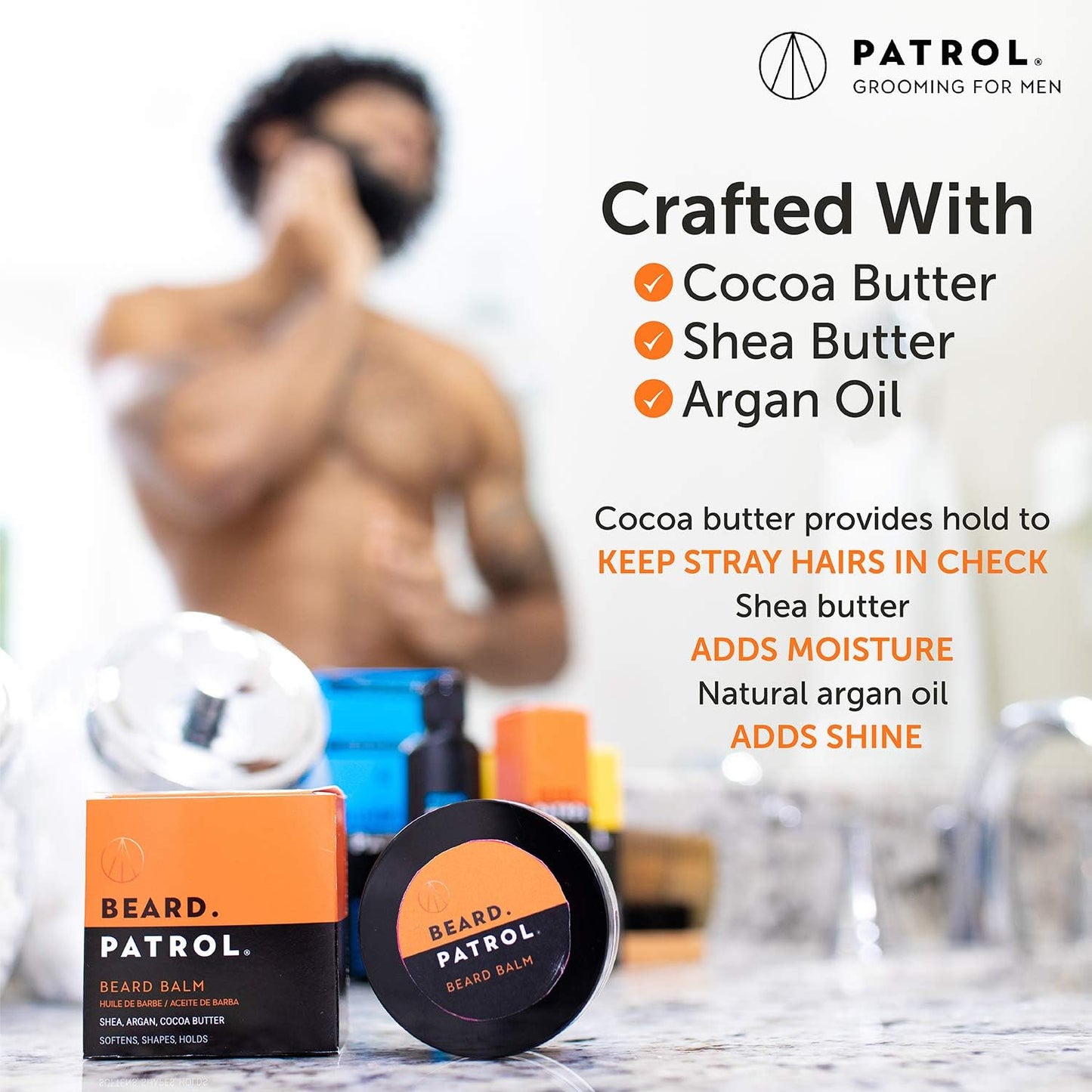 Bump Patrol Beard Patrol Beard Balm for Men - Mustache Softener and Tamer with Argan Oil, Shea & Cocoa Butter, Softens, Strengthens, and Controls Beauty and Personal Care Bump Patrol