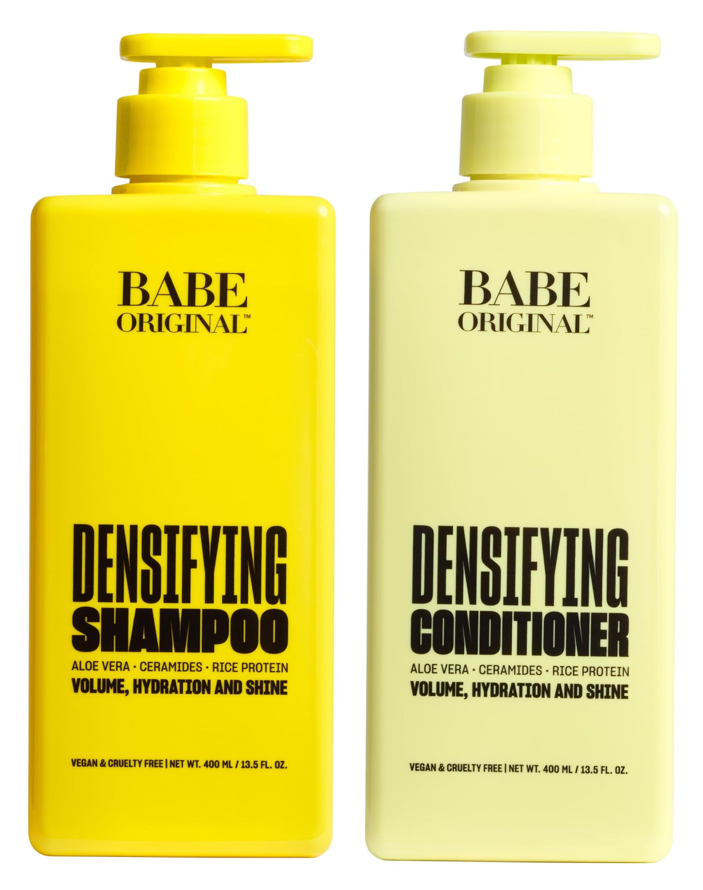 Babe Original Densifying Shampoo & Conditioner Volumizing Conditioner for Fine or Dry/Damaged Hair | Aloe Vera, Ceramides, Rice Protein for Fuller + Beauty & Personal Care BABE ORIGINAL