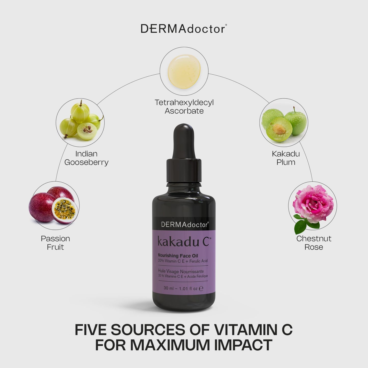 DERMAdoctor Vitamin C Oil for Face - Night Toner, Hydrating 20% Vitamin C Face Oil for Women Anti Aging with Vitamin E, Ferulic Acid & Marula Oils Beauty & Personal Care DERMAdoctor