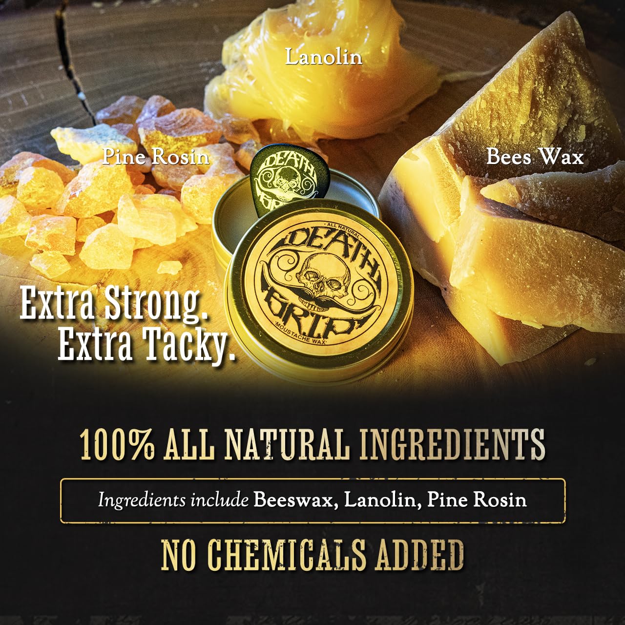 THE VINTAGE GROOMING CO. Mustache Wax Death Grip Extra Strong Hold Moustache Wax Beauty & Personal Care THE VINTAGE GROOMING CO.