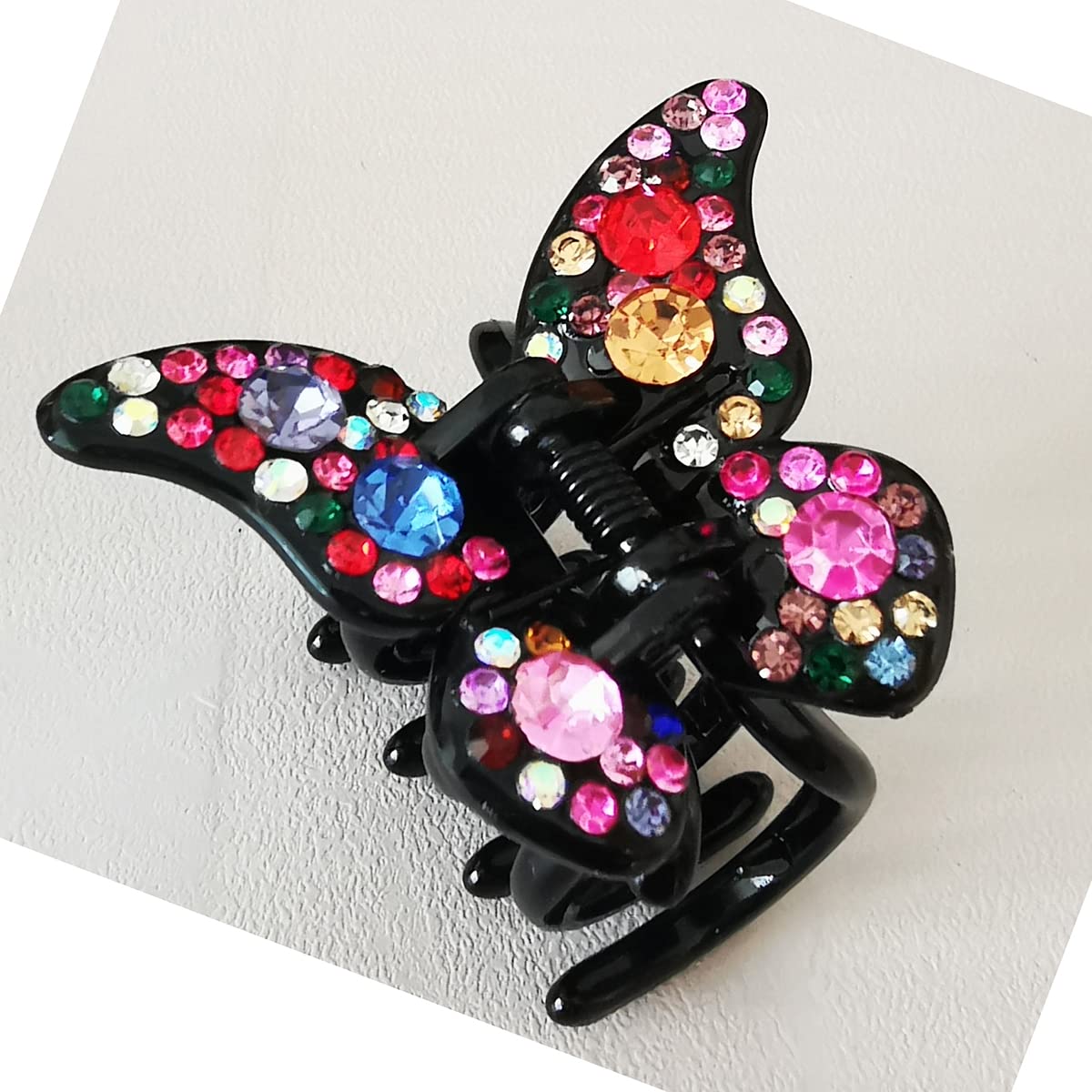 Yusier 4PCS Butterfly Rhinestone Claw Clips Elegant Rhinestone Hair Accessories for Women Black Butterfly Hair Clip Crystal Rhinestone Decorative Hair Beauty & Personal Care Yusier