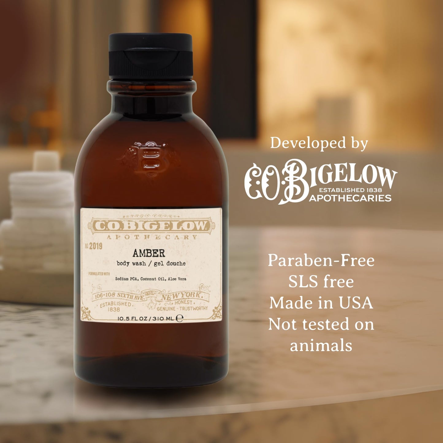 C.O. Bigelow Iconic Collection Amber Body Wash, Scented Shower Gel with Coconut Oil and Aloe Vera, 10.5 fl oz Beauty & Personal Care C. O. Bigelow