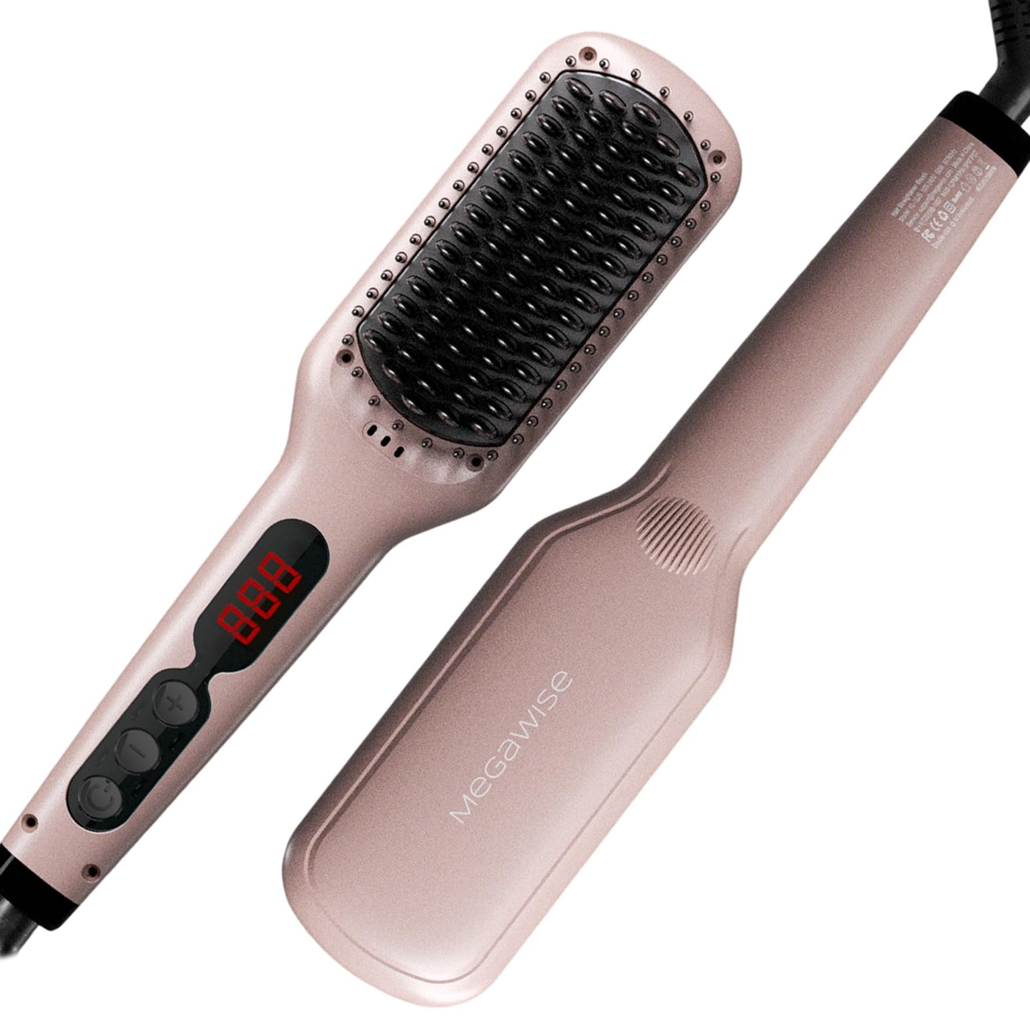 MEGAWISE Pro Ceramic Ionic Hair Straightener Brush for Home Salon | MCH Fast 20s Heating Tech with Auto-Off Safety | Anti-Scald with Universal Dual Beauty & Personal Care MEGAWISE