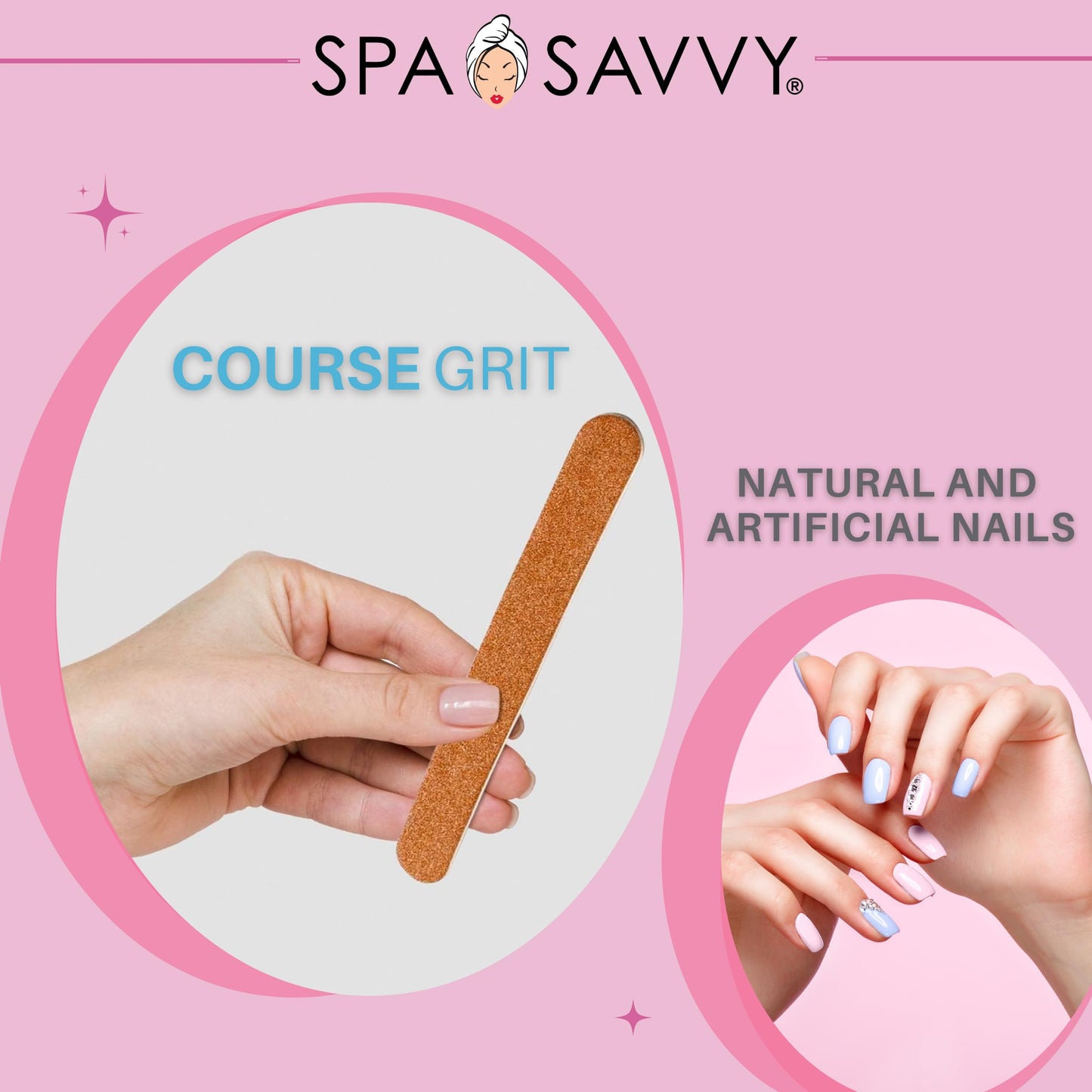 Spa Savvy Nail File Set, 30 Count, Double Sided 4.5 Inch Emery Boards for Regular, Gel, and Acrylic Nails, Pedicure and Manicure Tools Beauty & Personal Care Spa Savvy