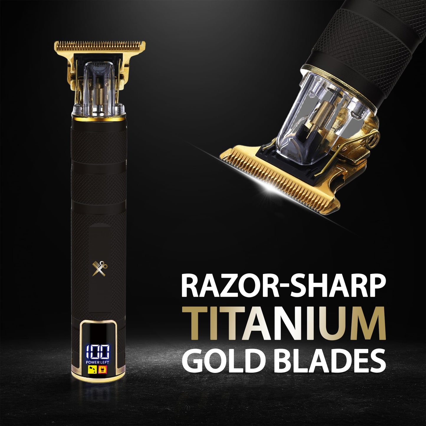 Cutting Edge T-Blade Trimmer for Men, Hypoallergenic T-Blade Trimmer with 4 Guide Combs (1mm, 2mm, 3mm, 4mm) LCD Screen, Rechargeable 120 Minute Beauty and Personal Care Cutting Edge