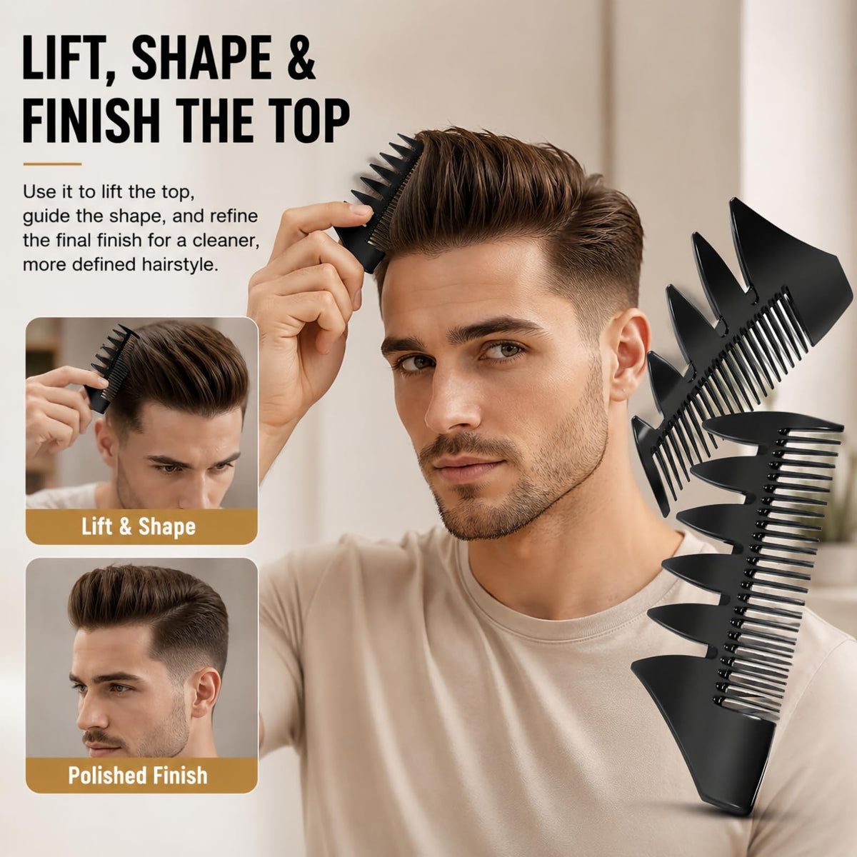 Hair Texture Comb,Wide Tooth Styling Combs for Men Women 5PCS