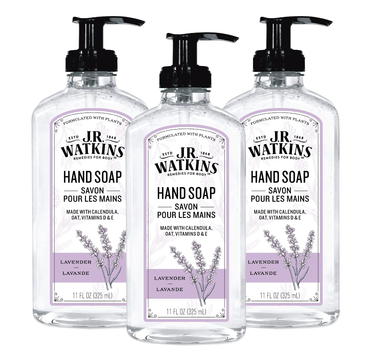 J.R. Watkins Gel Hand Soap, Scented Liquid Hand Wash for Bathroom or Kitchen, USA Made and Cruelty Free, 11 fl oz, Lavender, 3 Pack Beauty & Personal Care J.R. Watkins