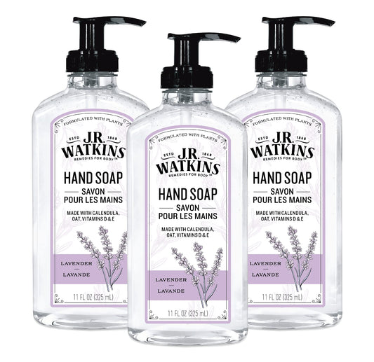 J.R. Watkins Gel Hand Soap, Scented Liquid Hand Wash for Bathroom or Kitchen, USA Made and Cruelty Free, 11 fl oz, Lavender, 3 Pack Beauty & Personal Care J.R. Watkins