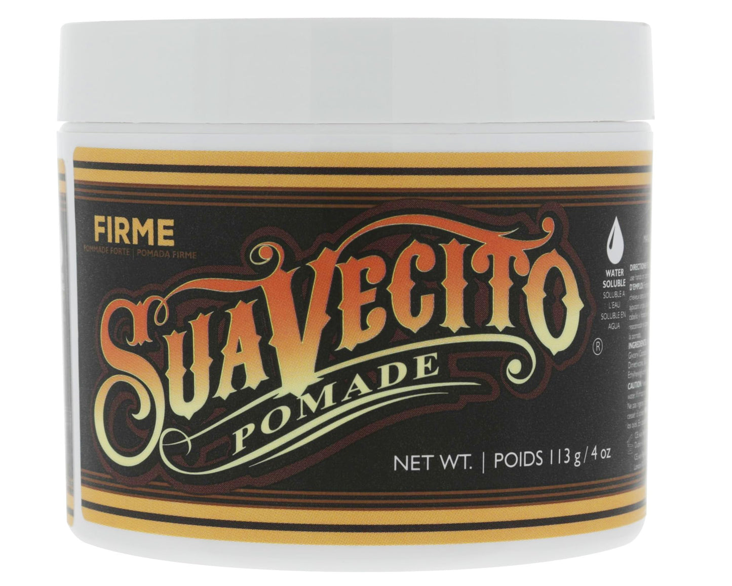 Suavecito Pomade Firme (Strong) Hold 4 oz, 1 Pack - Pomade For Men - Medium Shine Water Based Wax Like Flake Free Hair Gel - Easy To Wash Out - All Beauty & Personal Care Suavecito