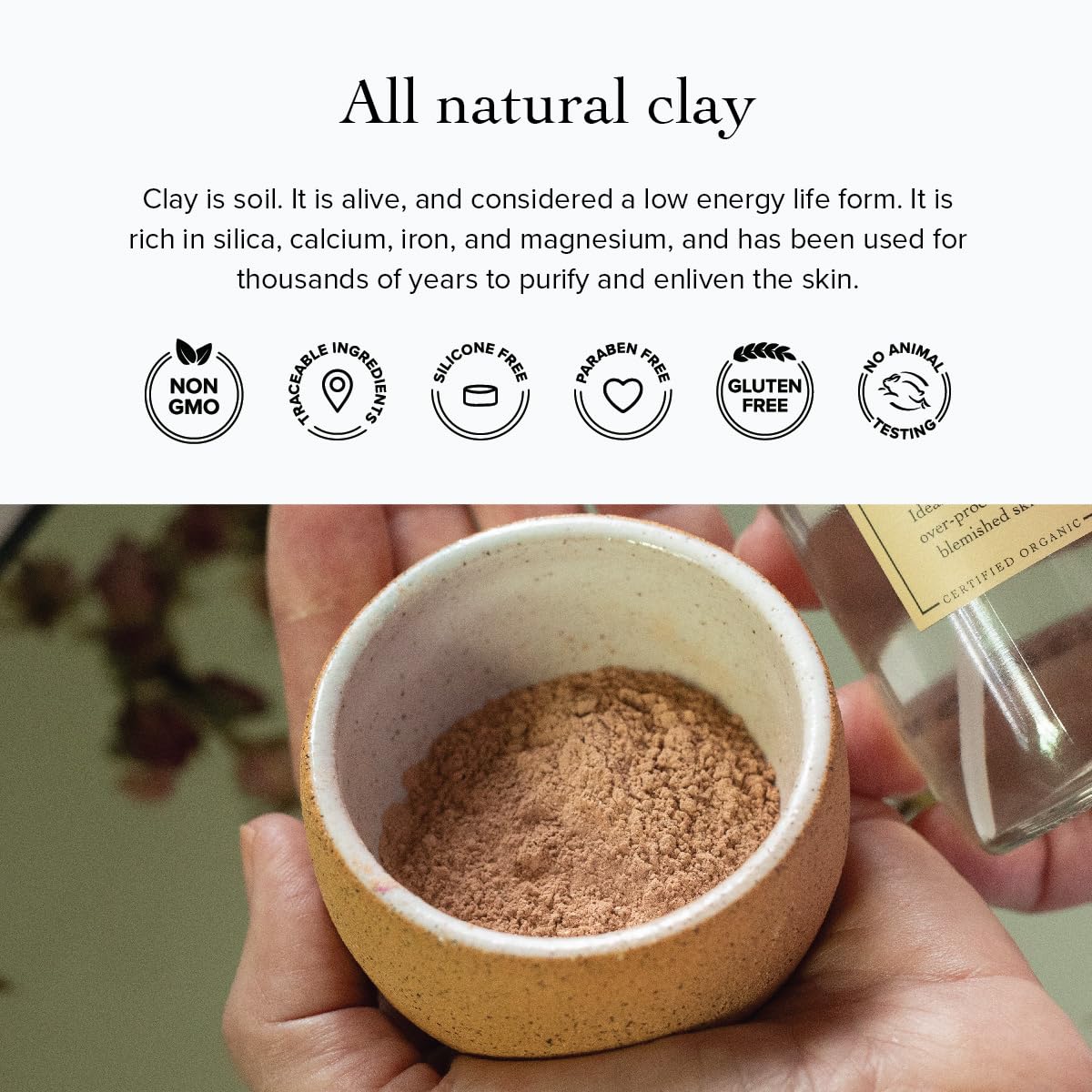 evanhealy French Rose Clay Face Mask | Exfoliating for Sensitive Skin Face Mask | Pore Minimizer Pink Clay Mask | Cleansing Rhassoul Beauty & Personal Care evanhealy