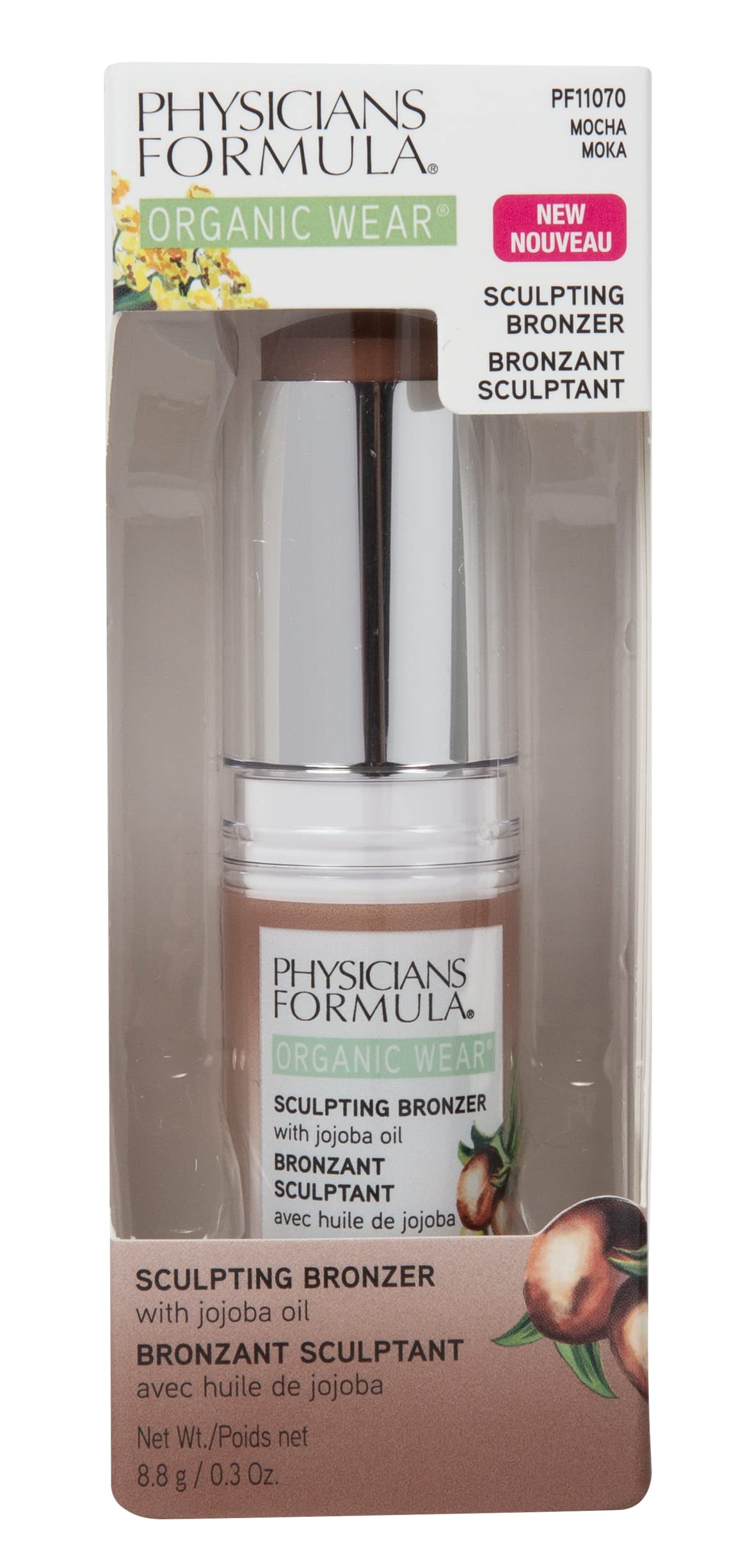 Physicians Formula Organic Wear All Natural Sculpting Face Bronzer Makeup Stick Mocha, Dermatologist Approved, 2- Mocha Beauty & Personal Care Physicians Formula