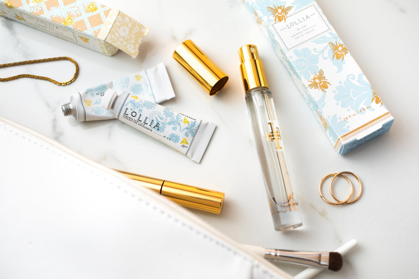 LOLLIA Wish No. 22 Handcreme Bundle, .33 oz. & 4 oz. - Sugared Pastille - Scented Hand Cream for Women, Moisturizing Hand Lotion for Dry Hands, Shea Beauty & Personal Care LOLLIA