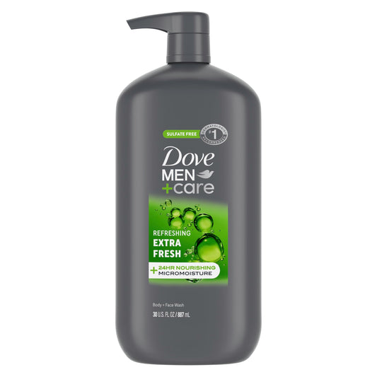 DOVE MEN + CARE Body and Face Wash Refreshing Extra Fresh Men's Body Wash with 24-Hour Nourishing Micromoisture Technology 30 oz Beauty & Personal Care DOVE MEN + CARE