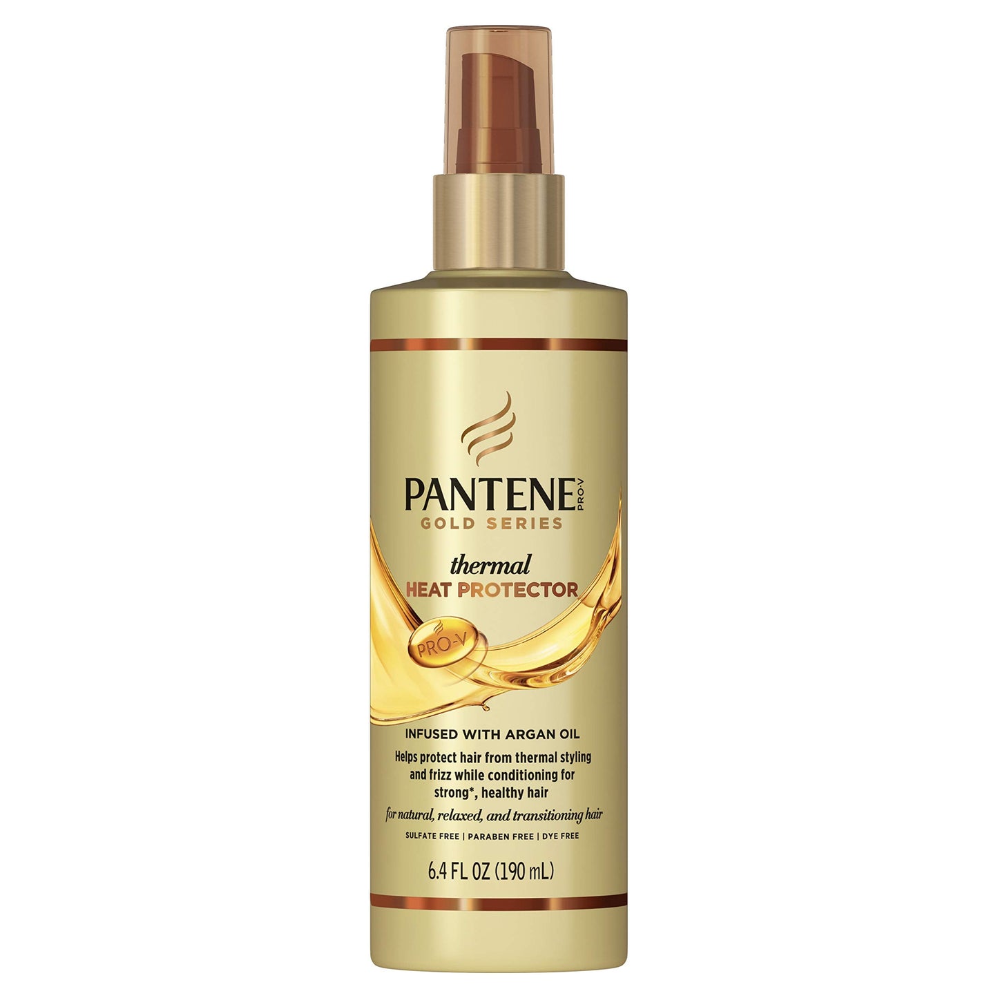 Pantene Pro-v Gold Series Thermal Heat Protector Infused with Argan Oil, 6.4 Fluid Ounce Beauty & Personal Care Pantene