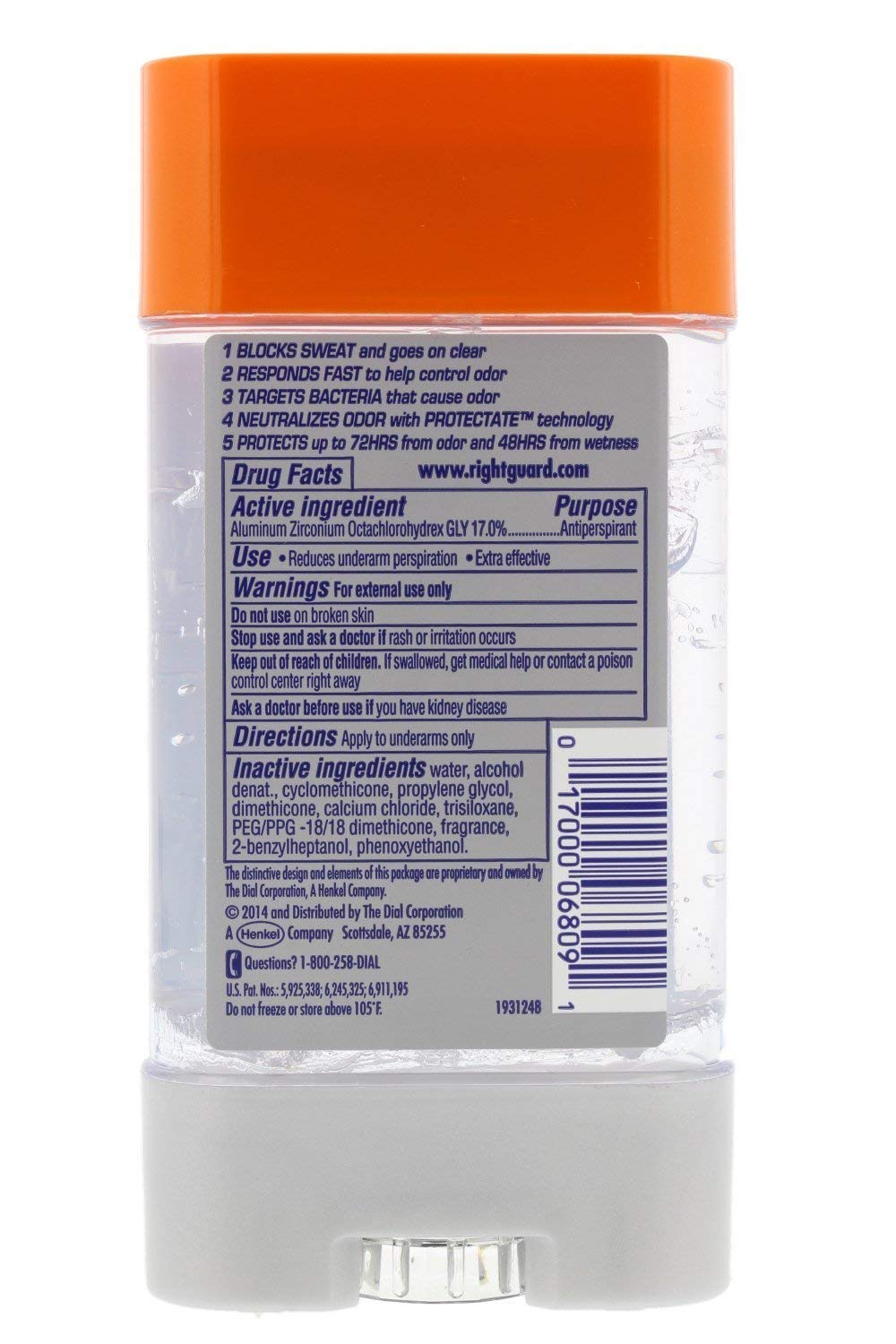 Right Guard Total Defense 5 Power Gel, Antiperspirant and Deodorant, Artic Refresh 4 Ounce 4 PK Beauty and Personal Care Right Guard