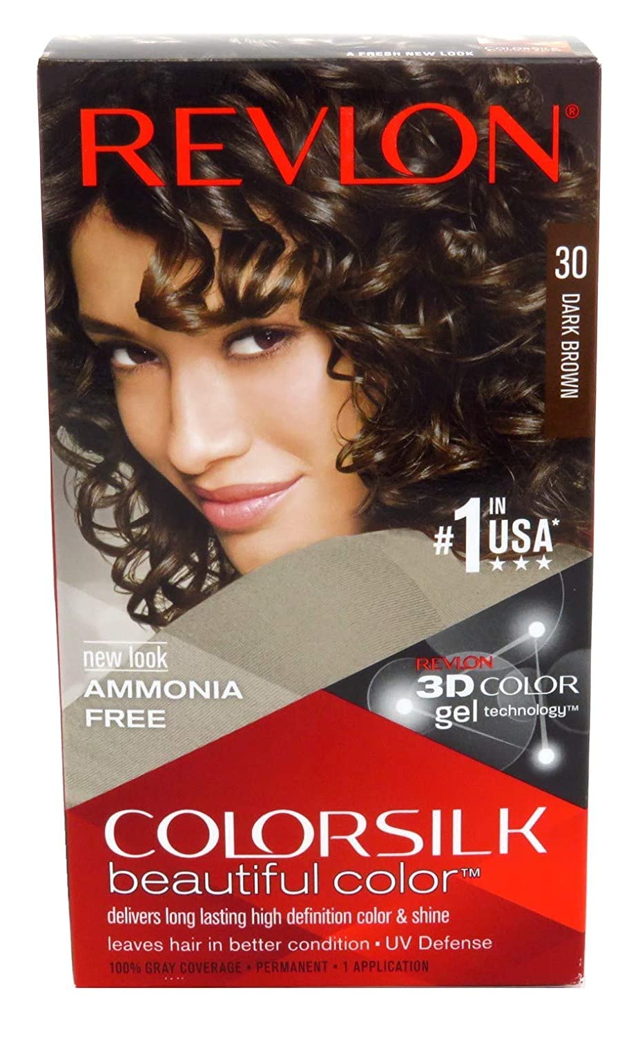 Revlon ColorSilk Hair Color, 30 Dark Brown 1 ea Beauty & Personal Care REVLON