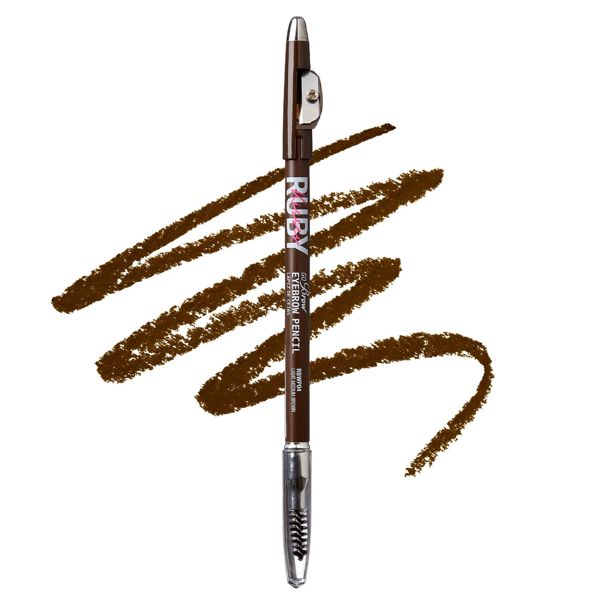 Kiss Go Brow Eyebrow Wooden Pencil Light Medium Brown(6 Pieces) Beauty & Personal Care Ruby Kisses