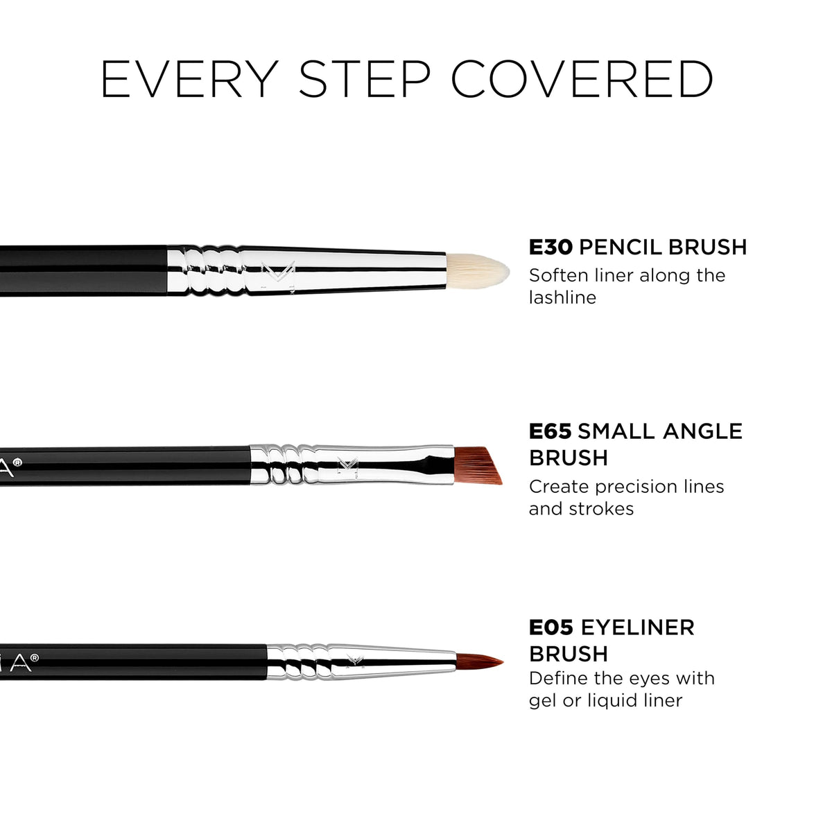 Sigma Beauty Basic Eye Brush Set - Makeup Brushes 7 Pieces Fibers & Sleek