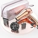 LURA Mini Portable Travel Hair Dryer:Dual Voltage Small Lightweight Blow Dryer with EU Plug,1200W Compact Hairdryer with Folding Handle,with Beauty & Personal Care LURA