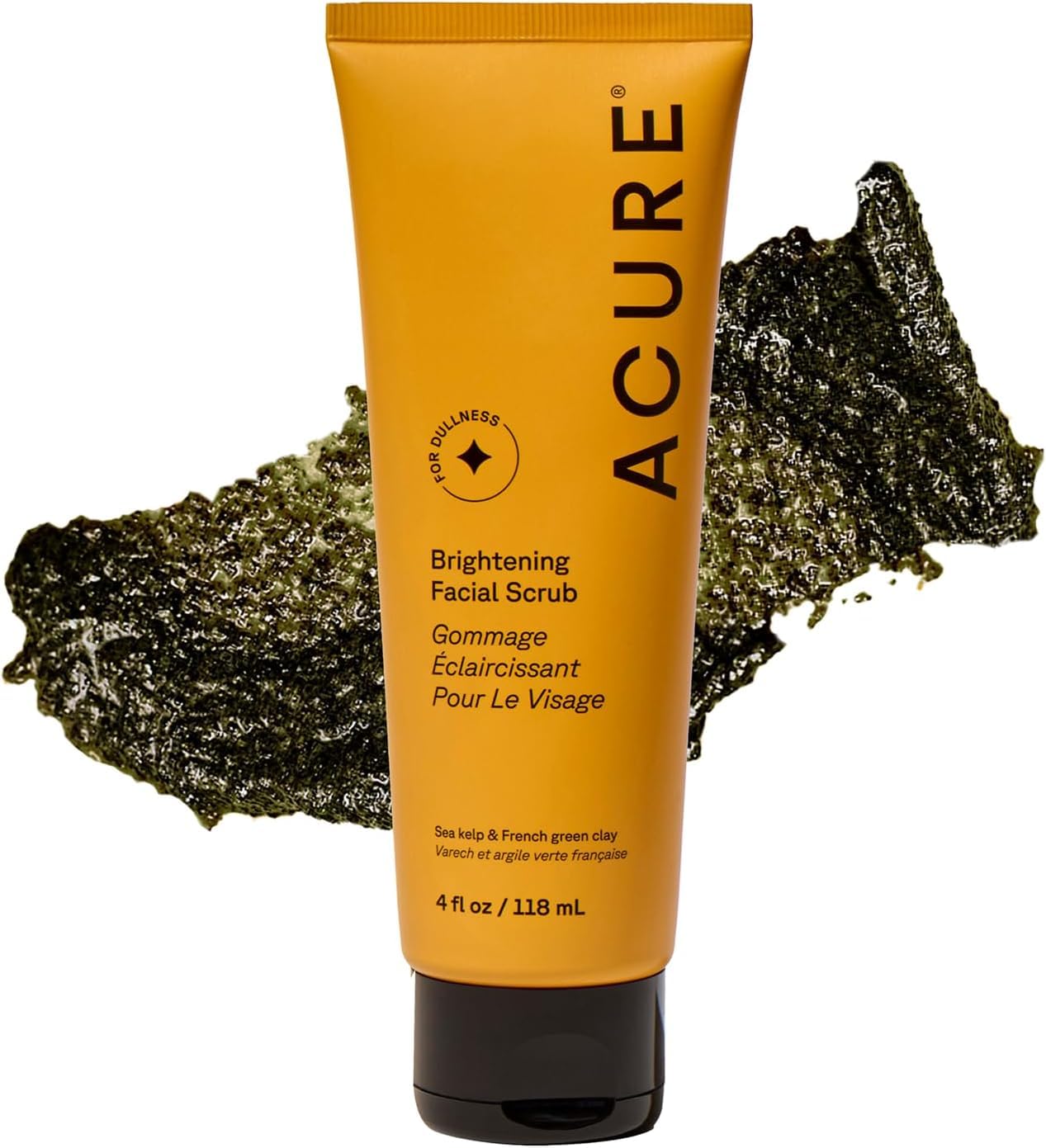 Acure Brightening Facial Scrub - Exfoliating Face Wash, Gentle Daily Scrubber & Exfoliator for Women & Men for Radiant Skin, Cleansing Wash with Sea Beauty & Personal Care Acure