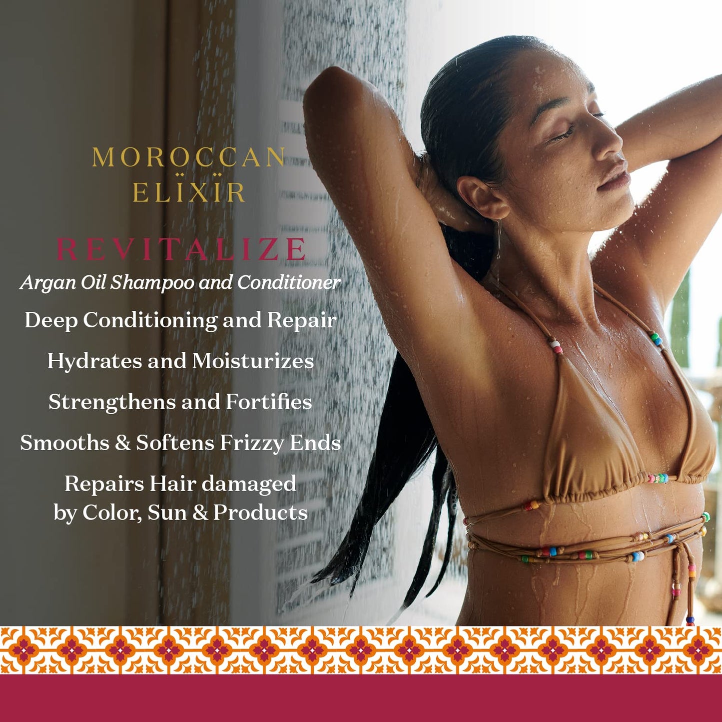 Moroccan Elixir Revitalize Hair Treatments Argan Shampoo & Conditioner Set For Woman | Enriched with Antioxidants, Minerals & Vitamin E | Suitable Beauty & Personal Care Moroccan Elixir