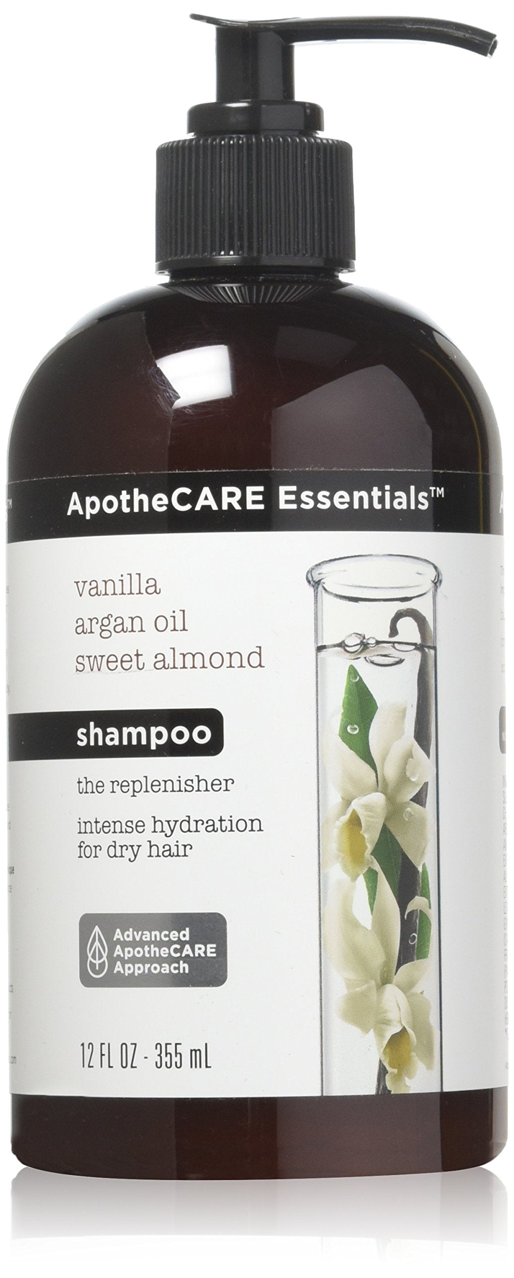 ApotheCARE Essentials The Replenisher Moisturizing Shampoo, Vanilla, Argan Oil, Sweet Almond, 12 oz Beauty & Personal Care ApotheCARE Essentials
