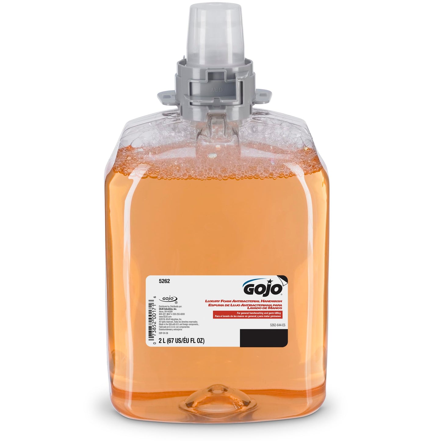 GOJO Luxury Foam Antibacterial Handwash, Fresh Fruit Fragrance, 2000 mL Foam Hand Soap Refill FMX-20 Push-Style Dispenser (Pack of 2) - 5262-02 Beauty & Personal Care GOJO