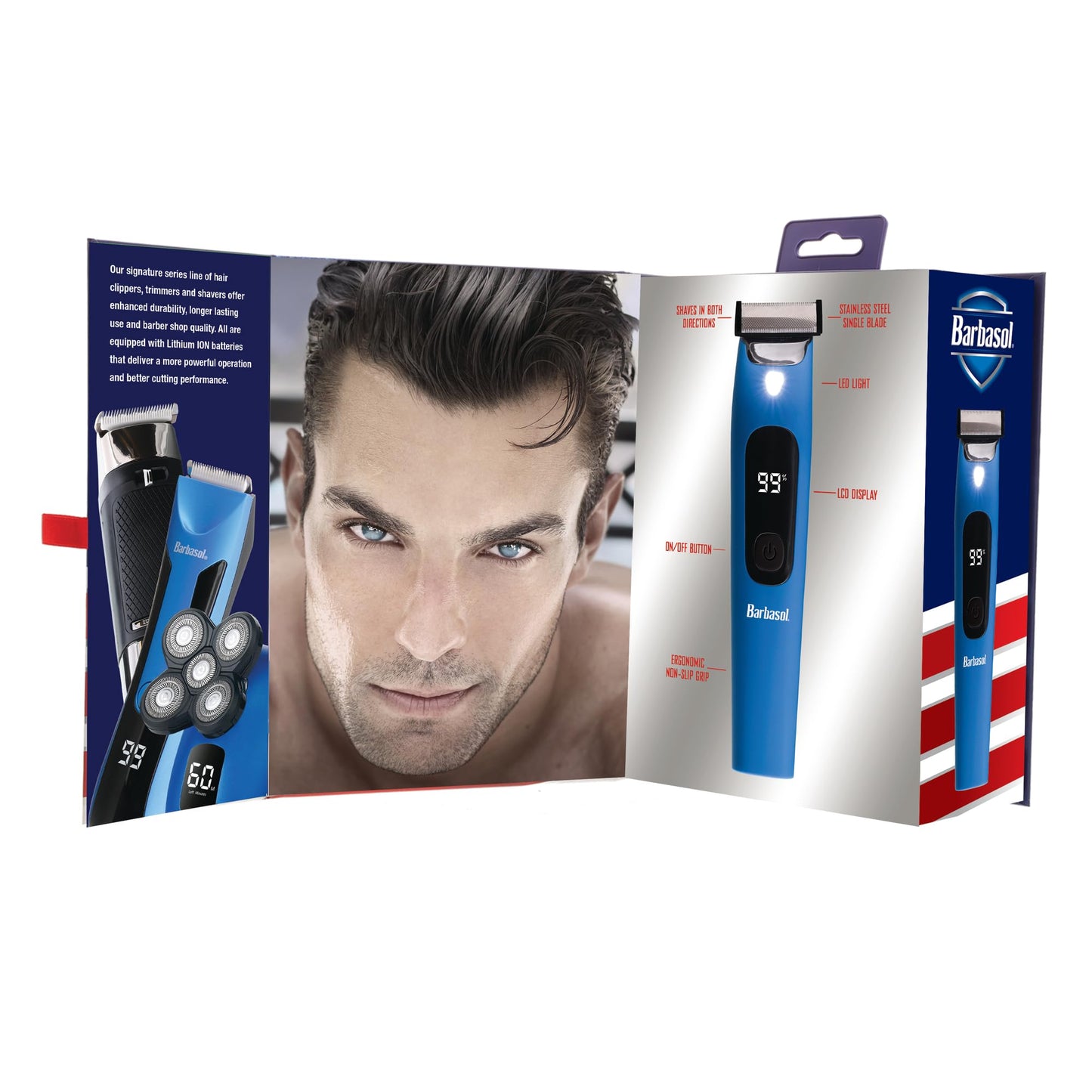 Barbasol Face and Body Shaver, Hybrid Face and Body Single Blade Shaver, Rechargeable with a 2 Hour Run Time, Wet or Dry Shave, LED Screen, Built in Beauty and Personal Care Barbasol