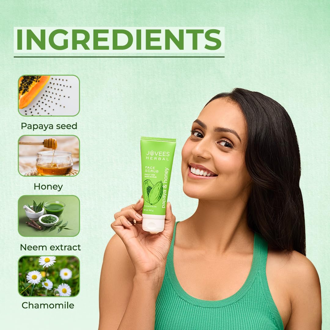 Jovees Facial Scrub - Papaya & Honey - 100gms Beauty & Personal Care Jovees