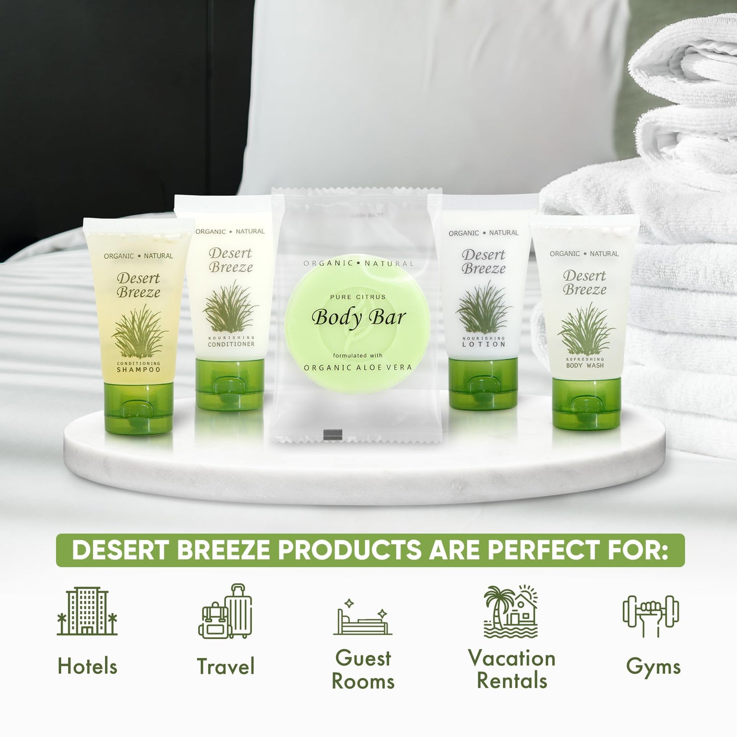 Travel Size Hotel Toiletry Set 300 Count 1 oz Bottles Guest Amenities for Vacation Rentals and Short Term Rentals Paraben Free Green Tea Lemongrass Beauty & Personal Care 1-Shoppe All-in-Kit