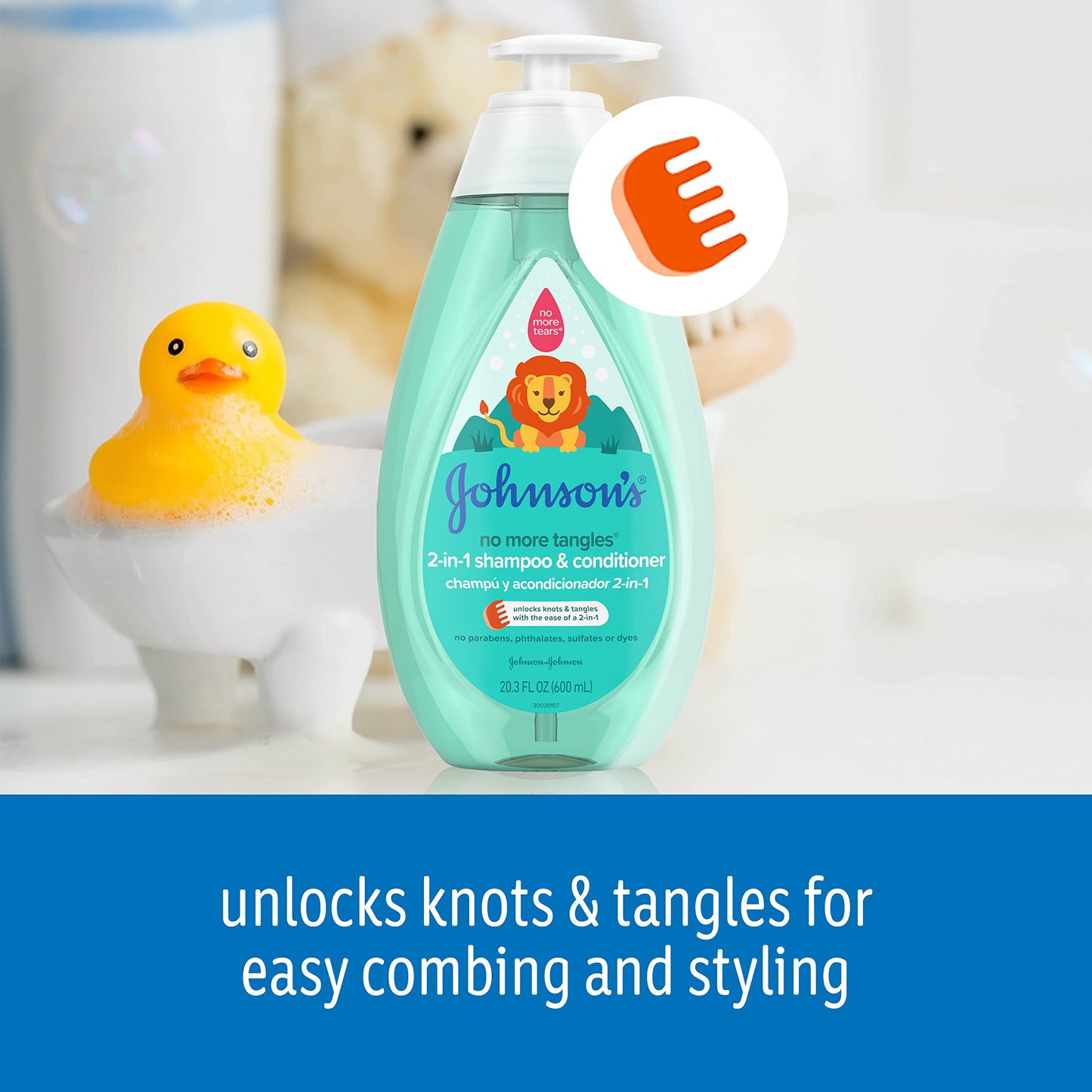 Johnson's 2-in-1 Shampoo & Conditioner, 20.3 fl. oz | Detangling Formula | For Kids | Tear-Free | Hypoallergenic Beauty and Personal Care Johnson's Baby
