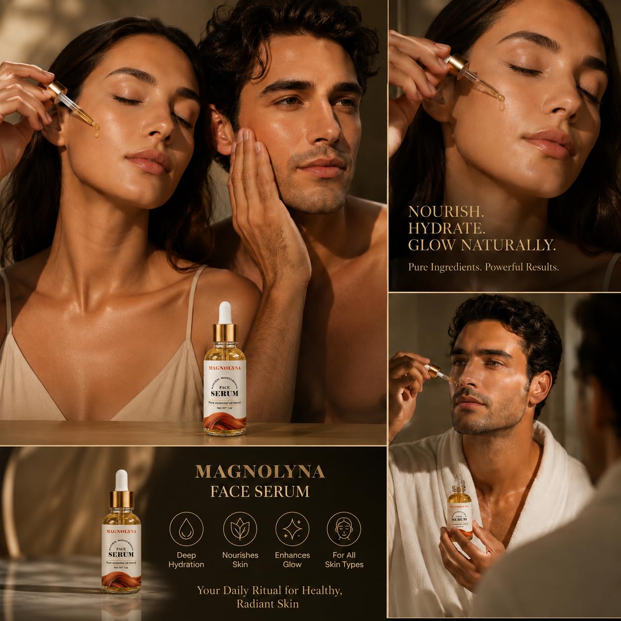 Magnolyna Natural Face Serum - Hydrating Moisturizing Essential Oil Blend - 1 oz Beauty & Personal Care Magnolyna