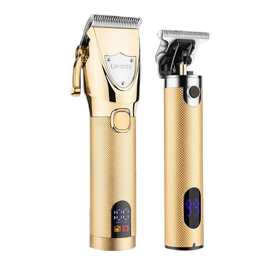 Ymiko Men Hair Clippers, Cordless Barber Hair Cutting Machine Kit Haircut Grooming Set LEDs Digital Display Built in High Capacity Rechargeable Cell Beauty and Personal Care Ymiko