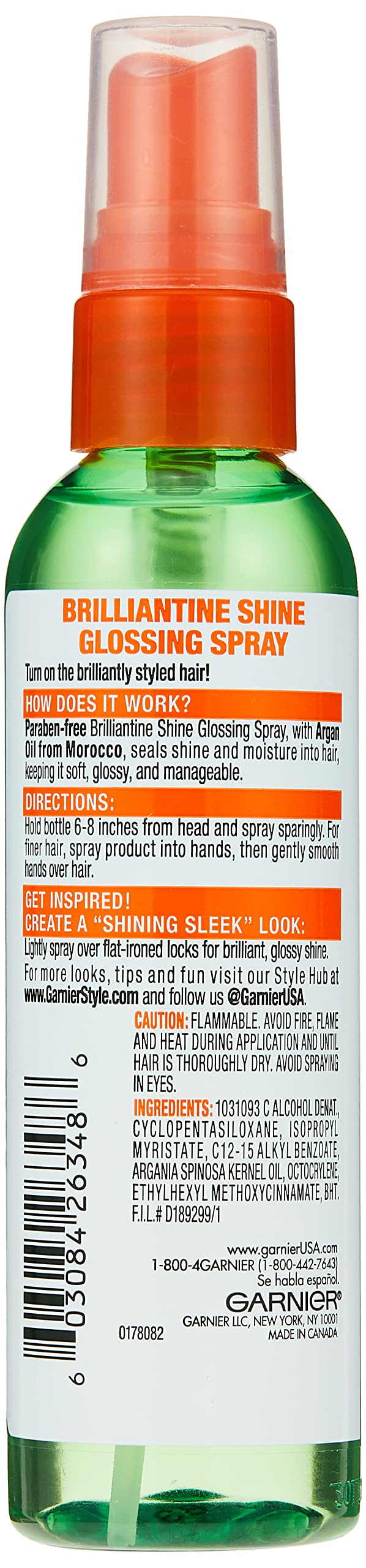 Garnier Fructis Style Brilliantine Shine Glossing Spray 3 Oz (Pack of 3) Beauty & Personal Care Garnier