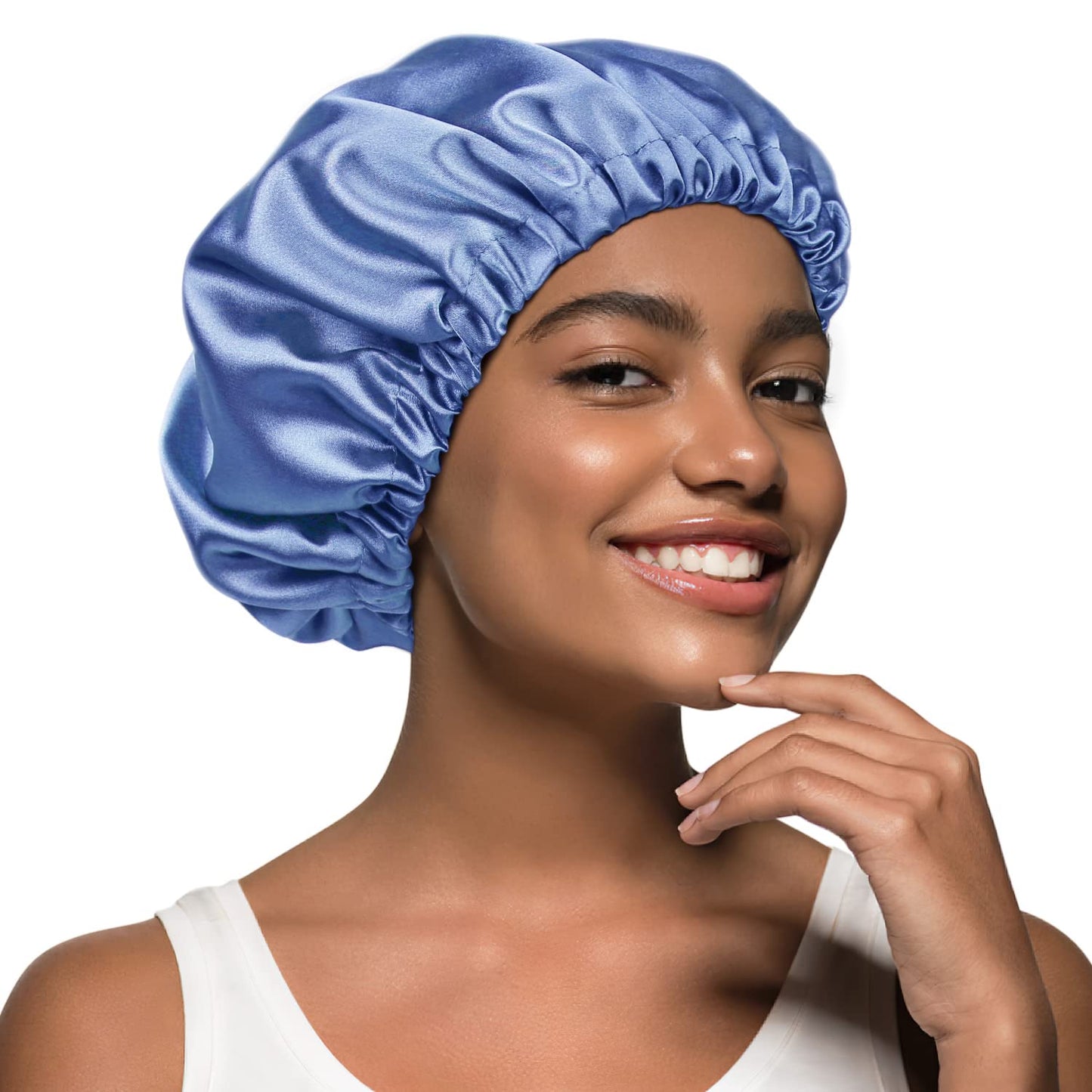 Satin Bonnet for Black Women, Satin Scarf for Hair Light Blue Beauty and Personal Care Alnorm