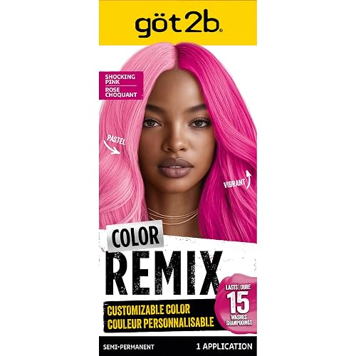 got2b Color Remix Semi-Permanent Hair Color, Shocking Pink 093, Customizable Temporary Hair Dye to Create A Vibrant or Pastel Shade, Easy At-Home Beauty & Personal Care Got2B