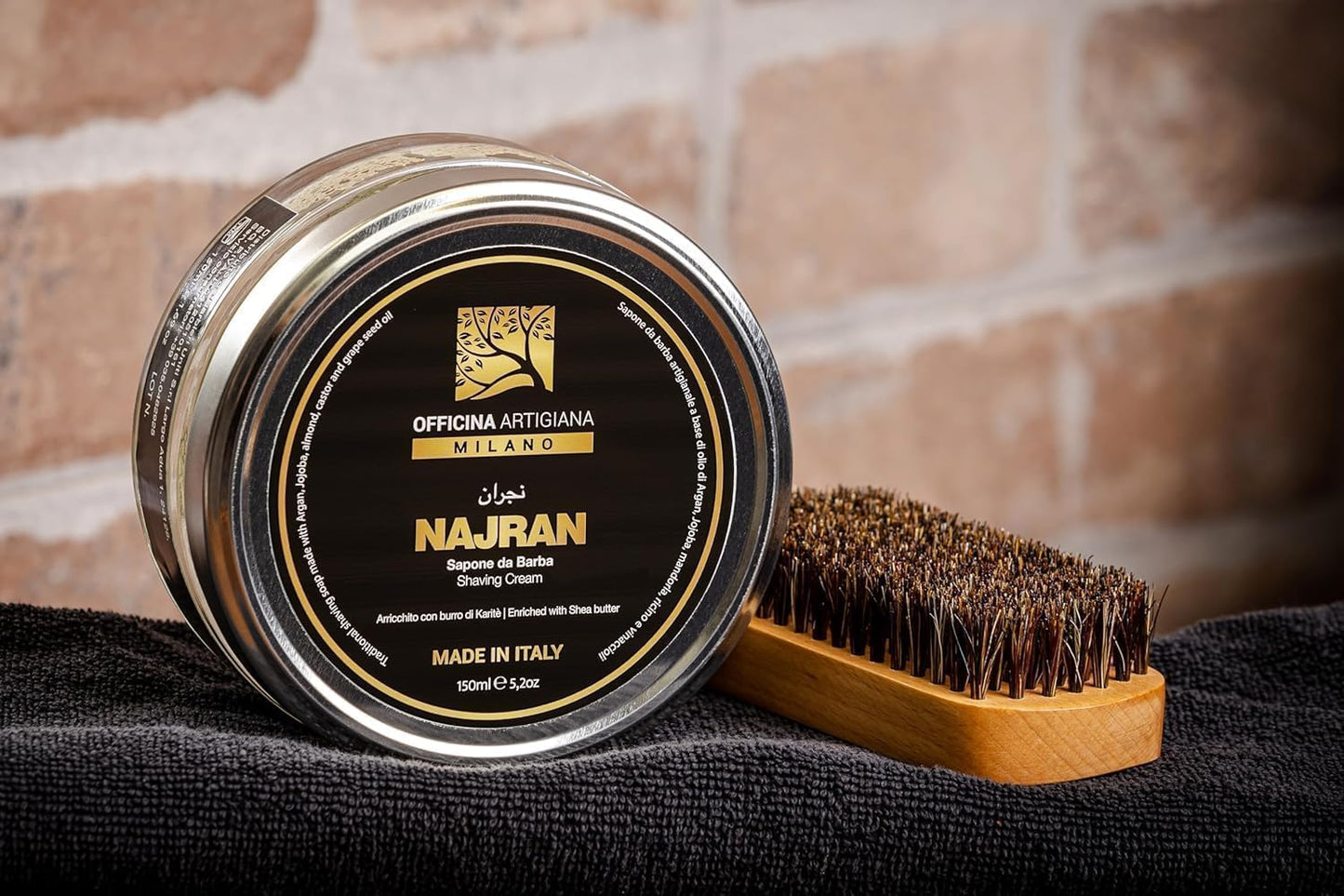 Officina Artigiana Milano Najran Shaving Soap 150ml - Luxury Italian artisan wet shaving soap with 46% wellness oils & shea butter - woody?smoky Beauty and Personal Care The Goodfellas' smile