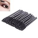 BIHRTC Pack of 100 One-Off Disposable Silicone Eyelash Mascara Brushes Wands Applicator Eyebrow Brush Makeup Tool Kit Set (Tower Shape - Black) Beauty & Personal Care BIHRTC
