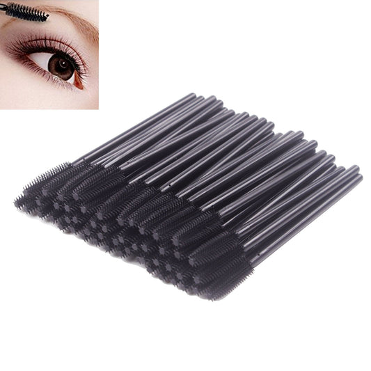 BIHRTC Pack of 100 One-Off Disposable Silicone Eyelash Mascara Brushes Wands Applicator Eyebrow Brush Makeup Tool Kit Set (Tower Shape - Black) Beauty & Personal Care BIHRTC
