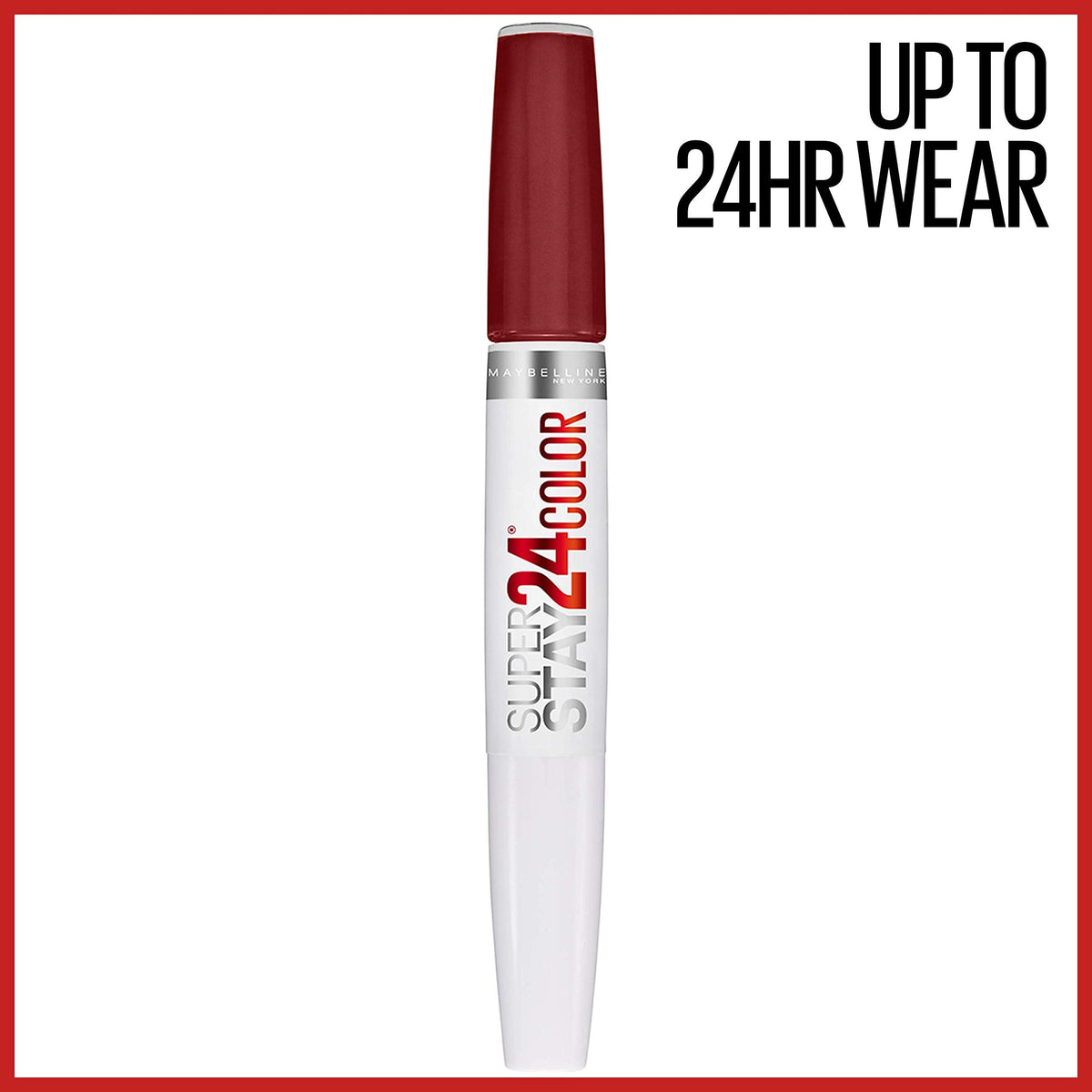 Maybelline Super Stay 24, 2-Step Liquid Lipstick Makeup, Long Lasting Highly Pigmented Color with Moisturizing Balm, Everlasting Wine, Plum Red, 1 Beauty & Personal Care MAYBELLINE