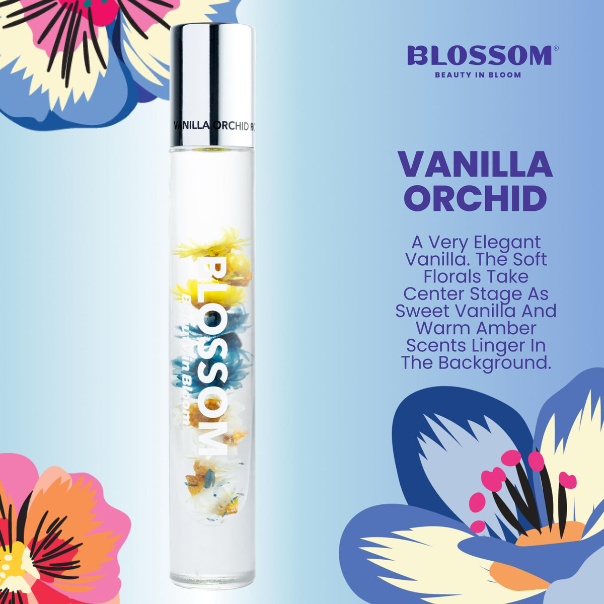 Blossom Roll on Perfume for Women Alcohol Free Rollerball Perfume Oil with Essential Oils, Infused with Real Flowers, Made in USA, 0.20oz (Vanilla Beauty & Personal Care Blossom