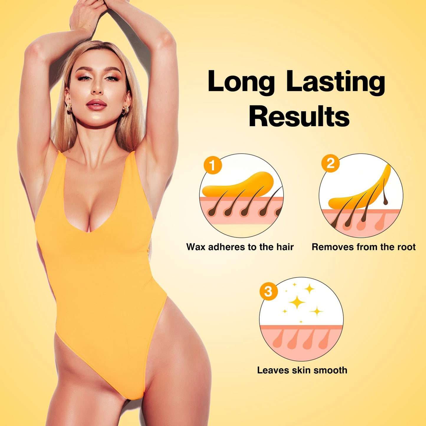 Waxers Roll on Wax Kit for Hair Removal at Home Roller Waxing Depilatory for Women Men Honey Soft Wax Kit for Coarse & Thick Hair with Warmer Beauty and Personal Care Waxers